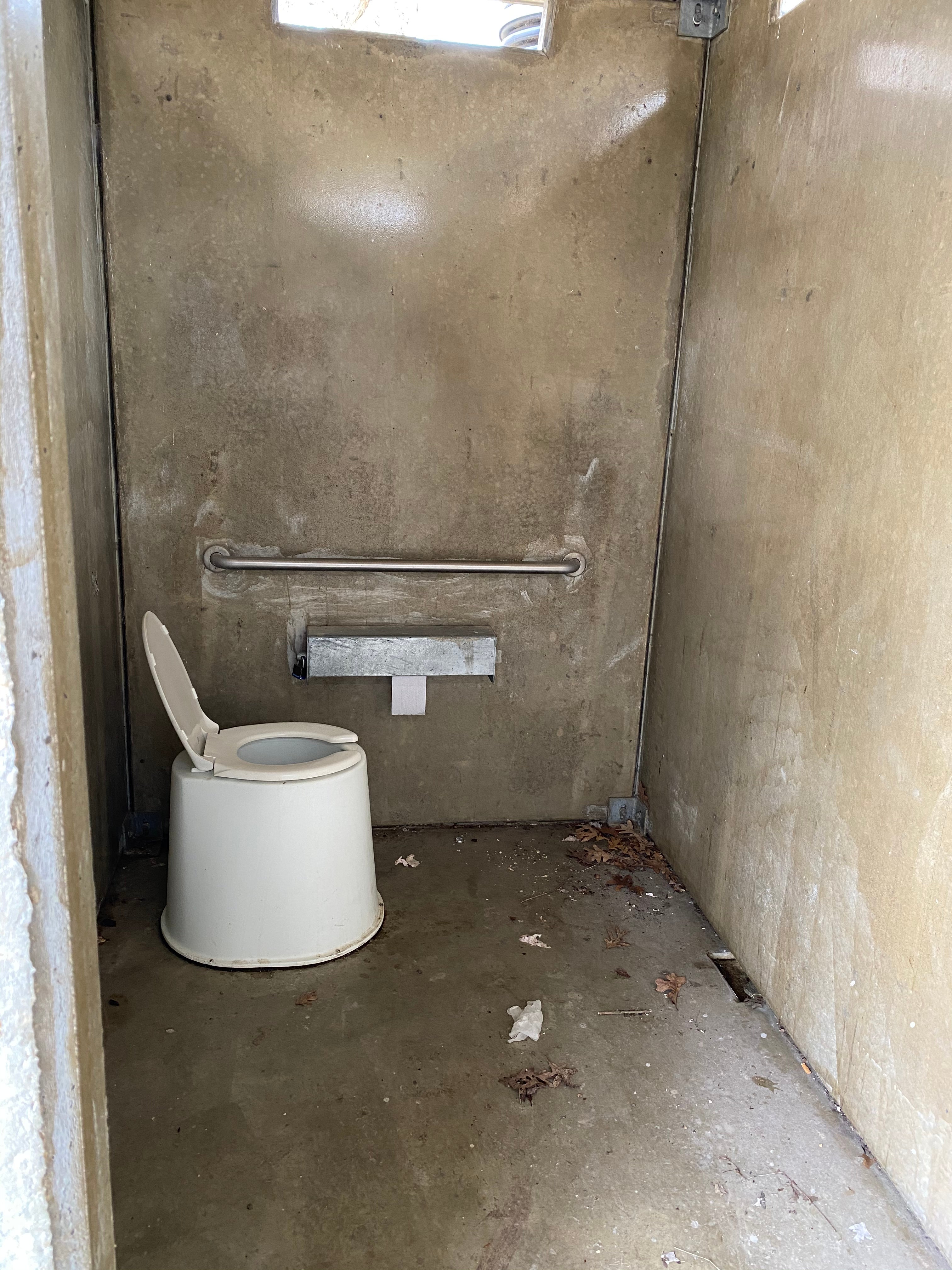The pit toilet at the “developed” campground.