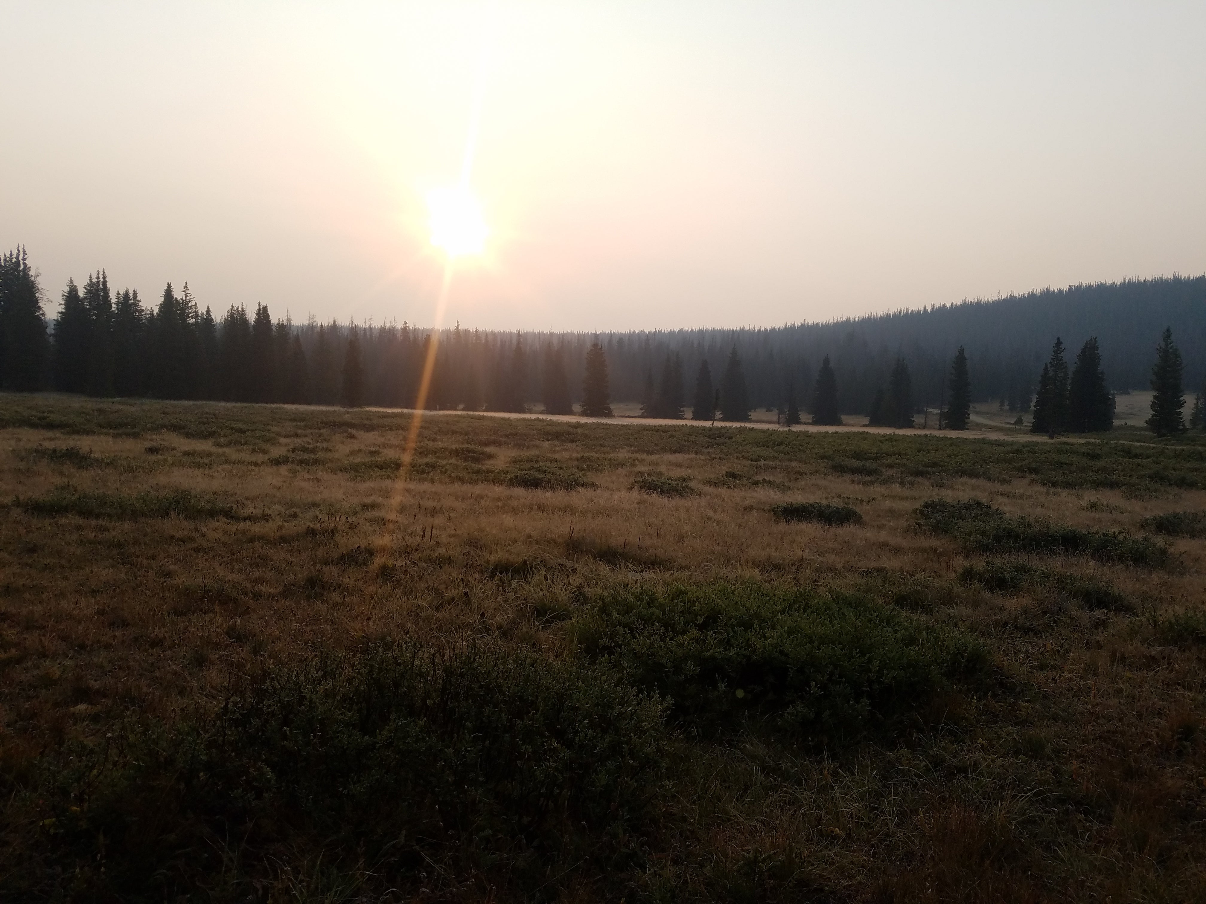  Smoky sunrise at Deep Creek Campground