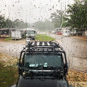 View from front of RV to roads
