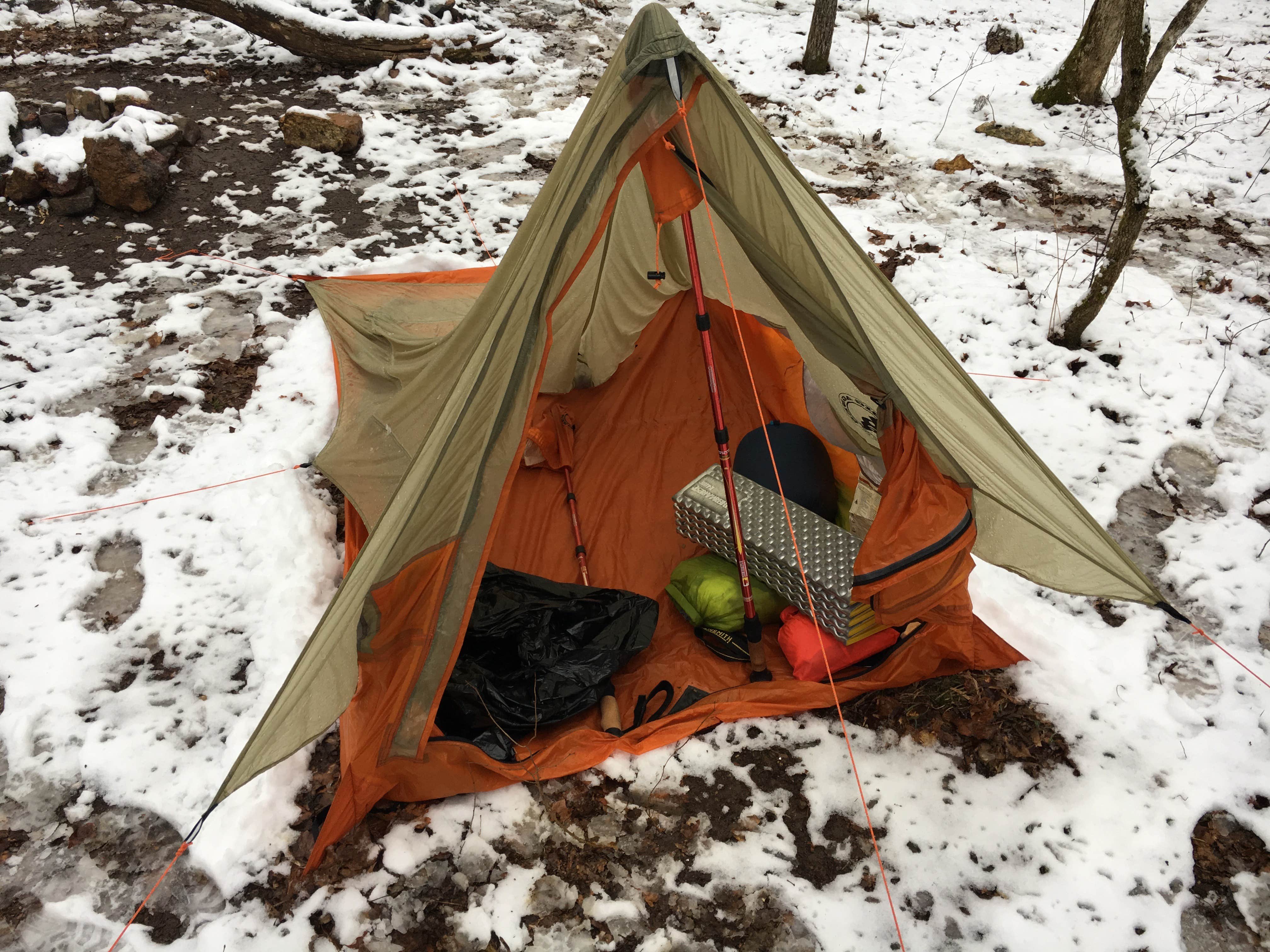 Matt S.'s photo of tent camping at Peter Cave Hollow Creek in Missouri