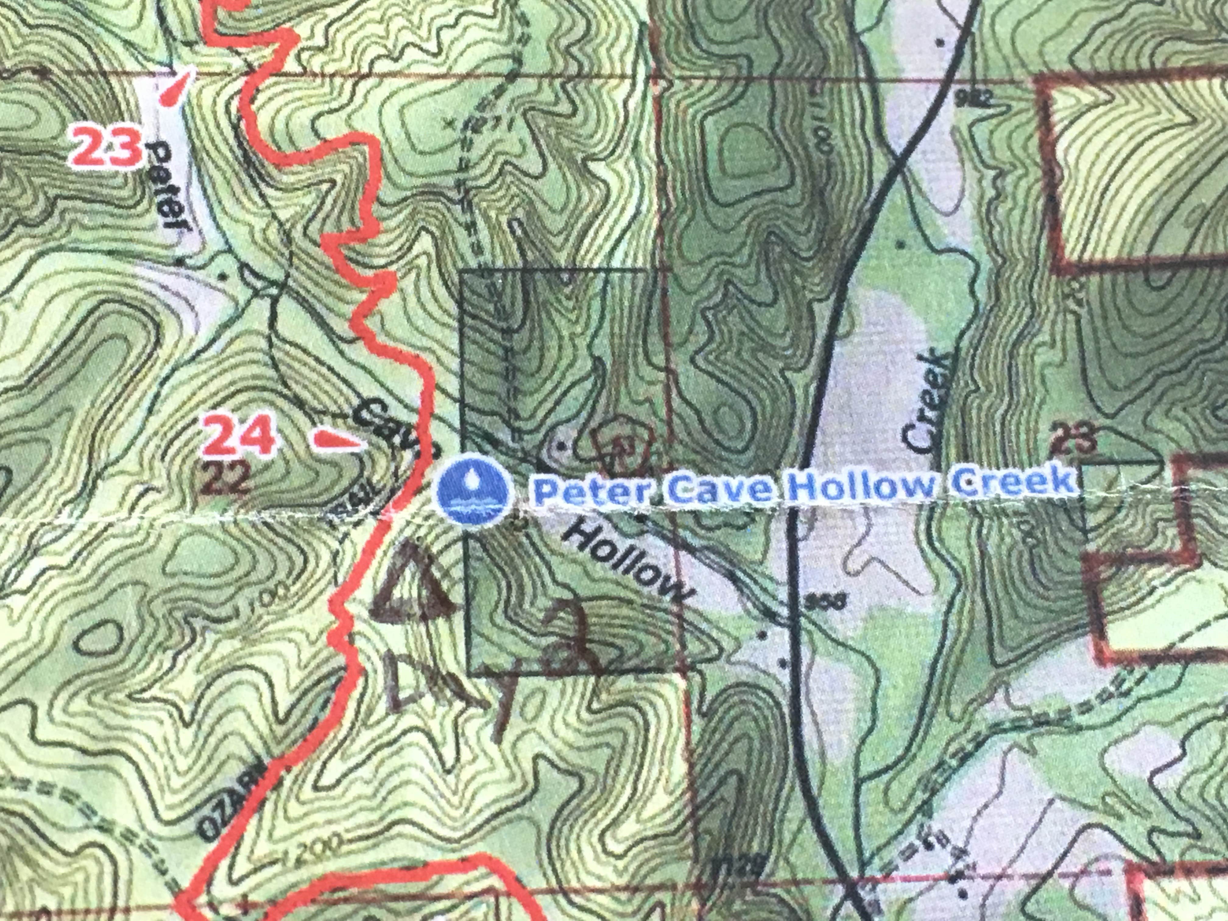 Camper-submitted photo at Peter Cave Hollow Creek near Ironton, MO