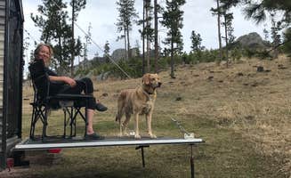 Clarke N.'s photo of camping with pets at Horse Thief Campground and RV Resort near Black Hills National Forest