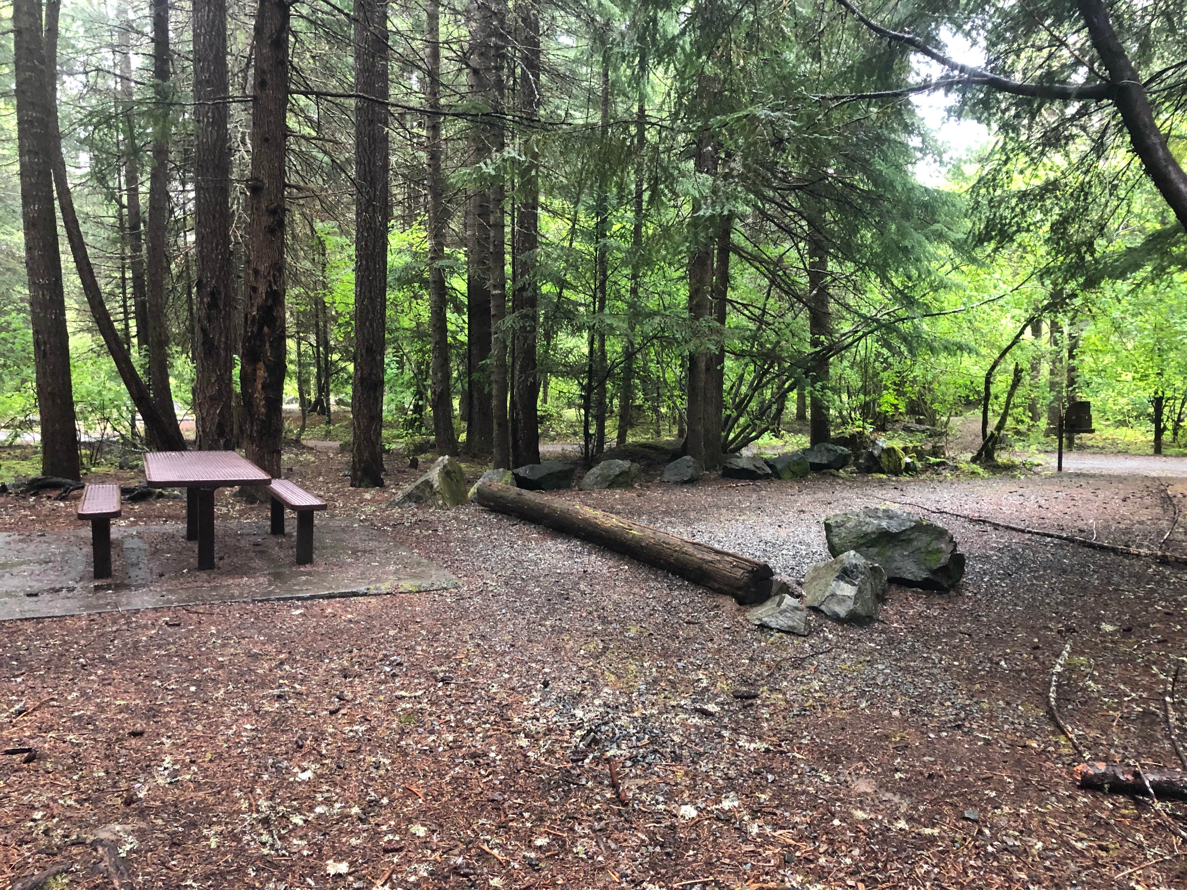 One of the 11 sites in the campground