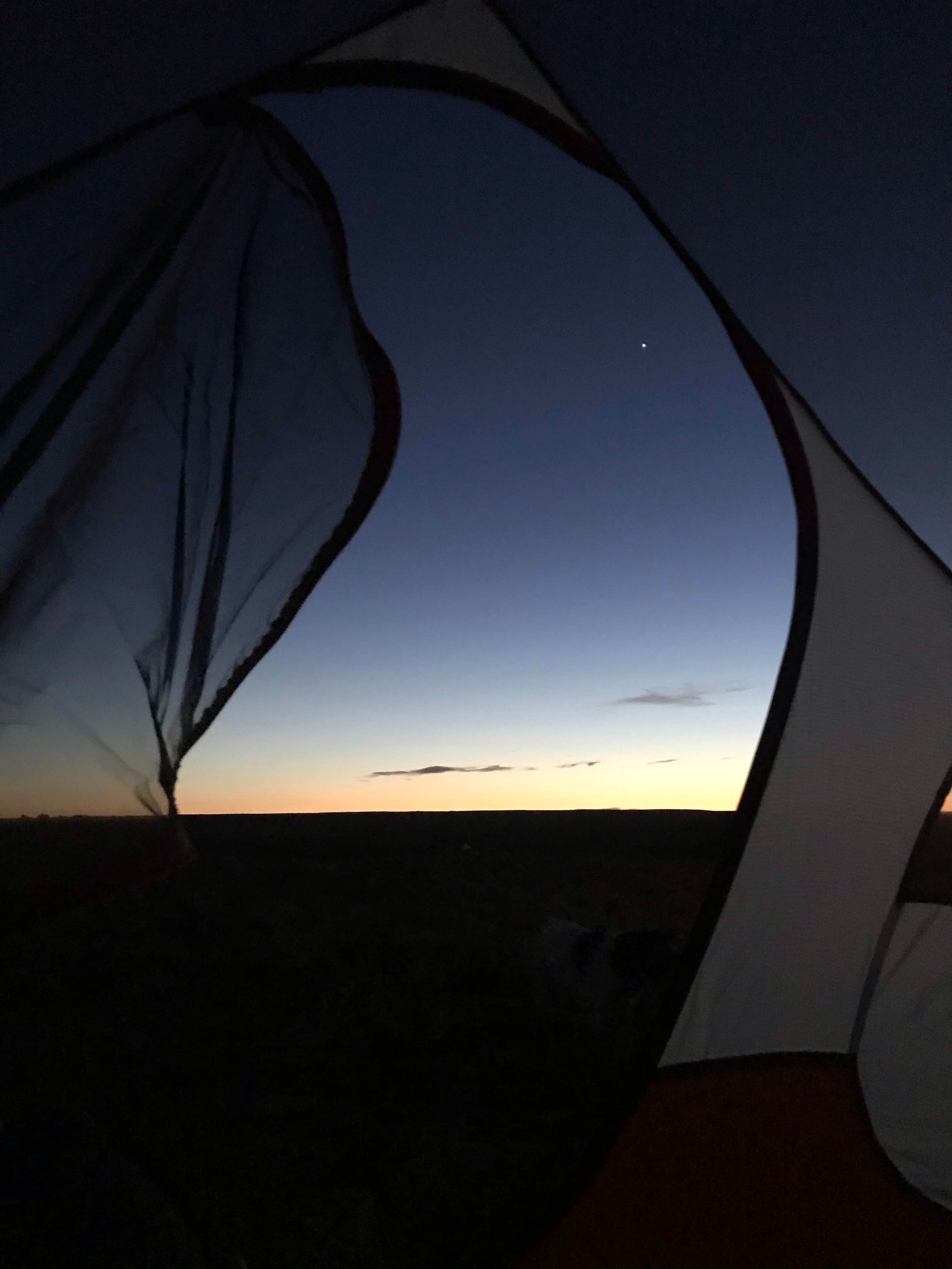 Carrie C.'s photo of tent camping at Moonshine Wash TH near Hanksville, UT