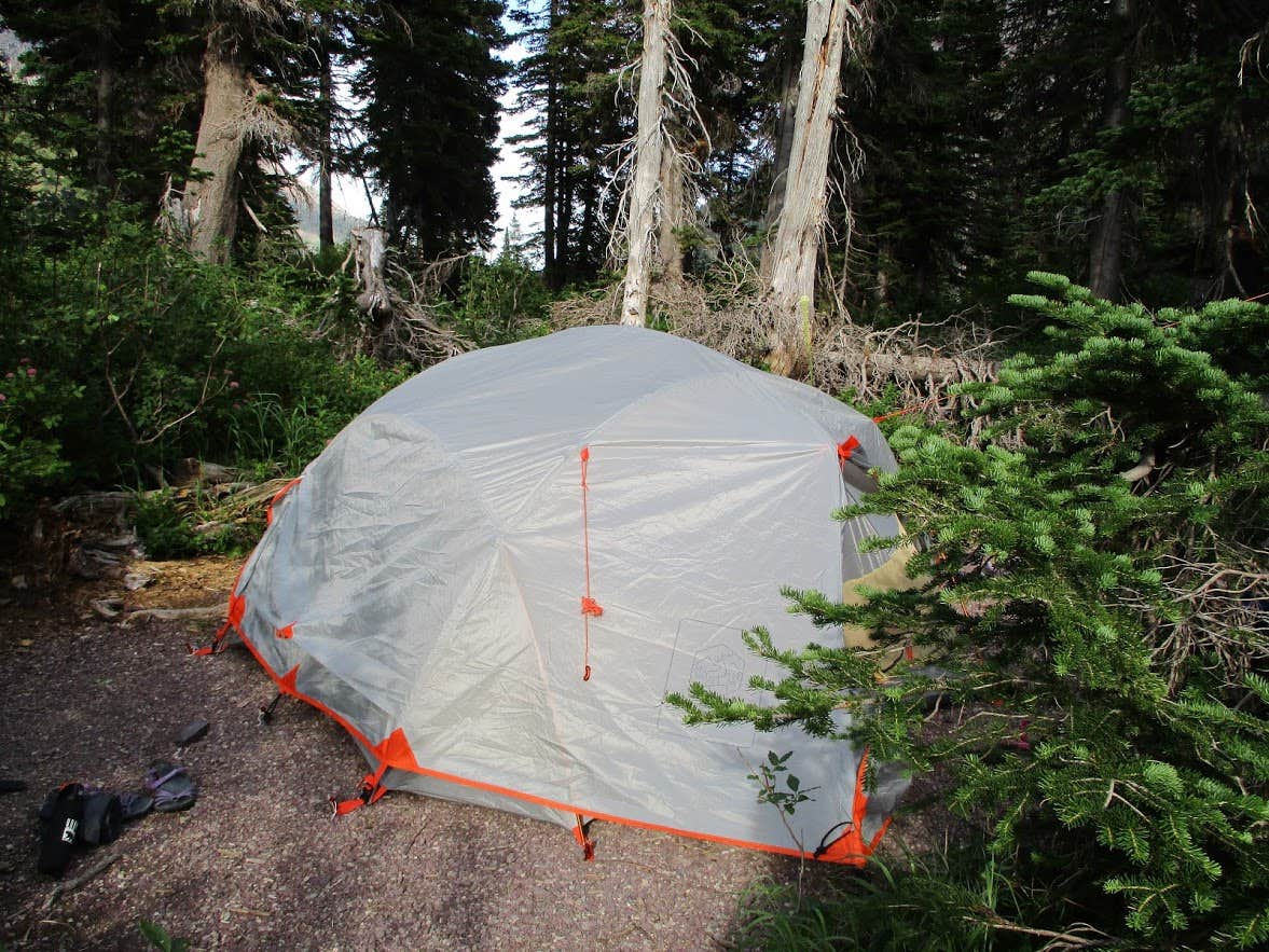 Sarah N.'s photo of tent camping at Upper Two Medicine Lake near Hungry Horse, MT