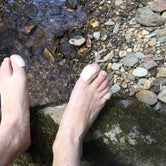 Our feet needed a nice washing in the stream