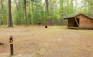Jean C.'s photo of a cabin at Lorraine Park Campground — Harold Parker State Forest near Still River, MA