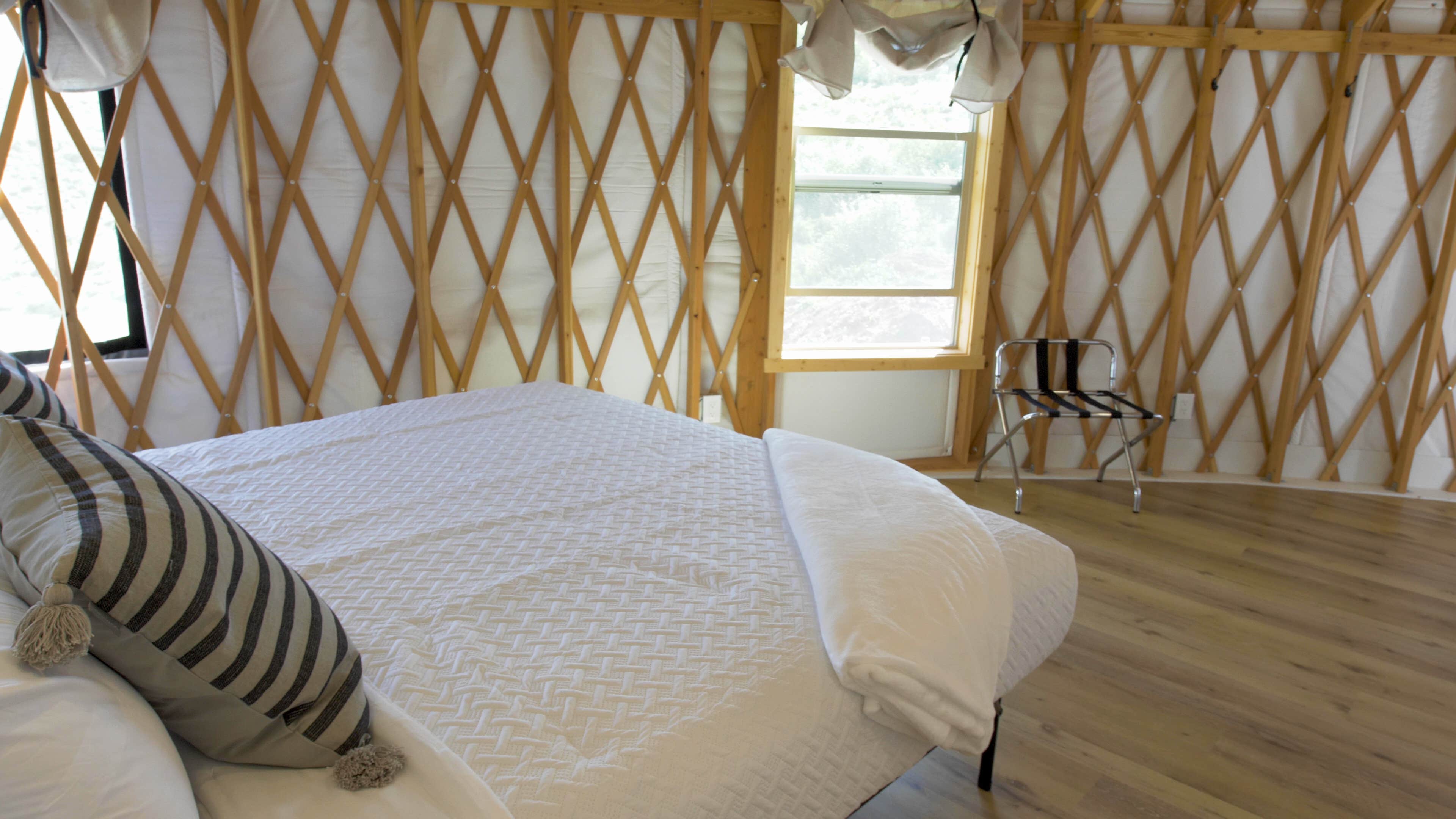 Melissa S.'s photo of glamping accommodations at OsoBlu Bear Lake Yurts near North Logan, UT