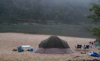 Lindsey P.'s photo of tent camping at Shine Eye Gravel Bar — Buffalo National River near Compton, AR