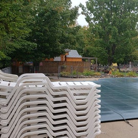 The pool was covered for autumn