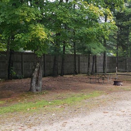 These tent sites are separate by small fences