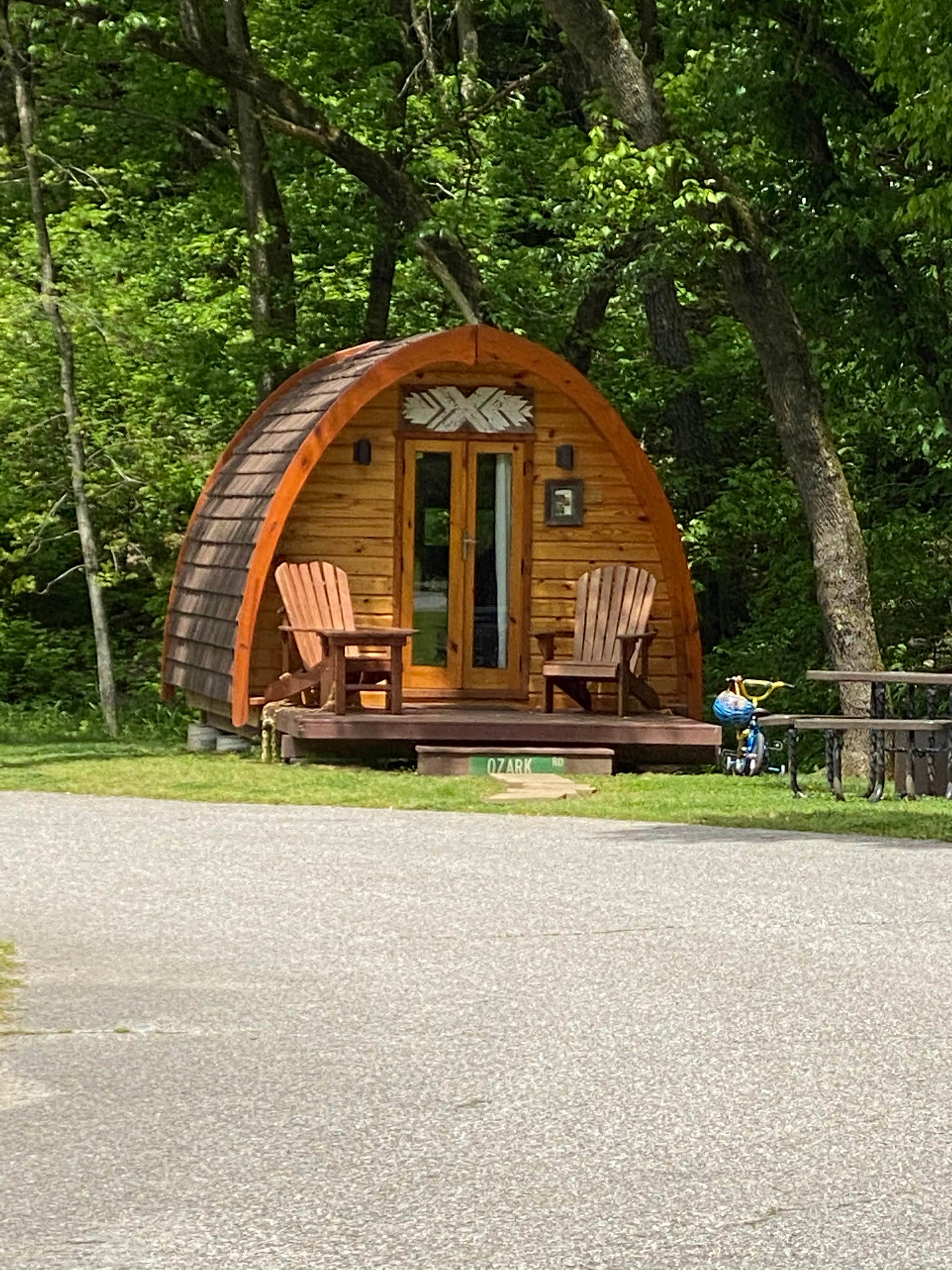 Annie C.'s photo of a cabin at Blowing Springs RV Park & Campsites near Proctor, OK