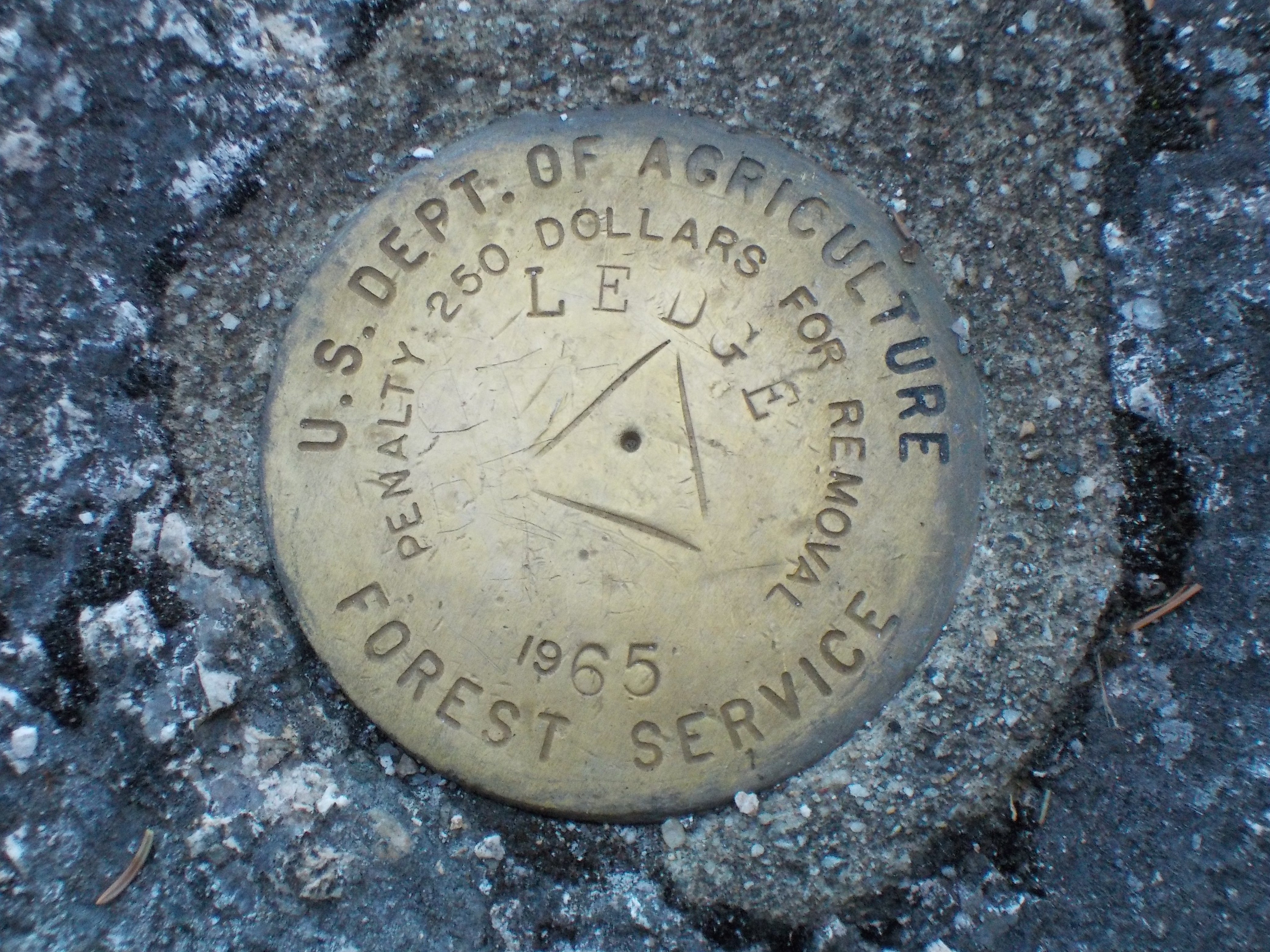 USGS Marker on Rogers Ledge