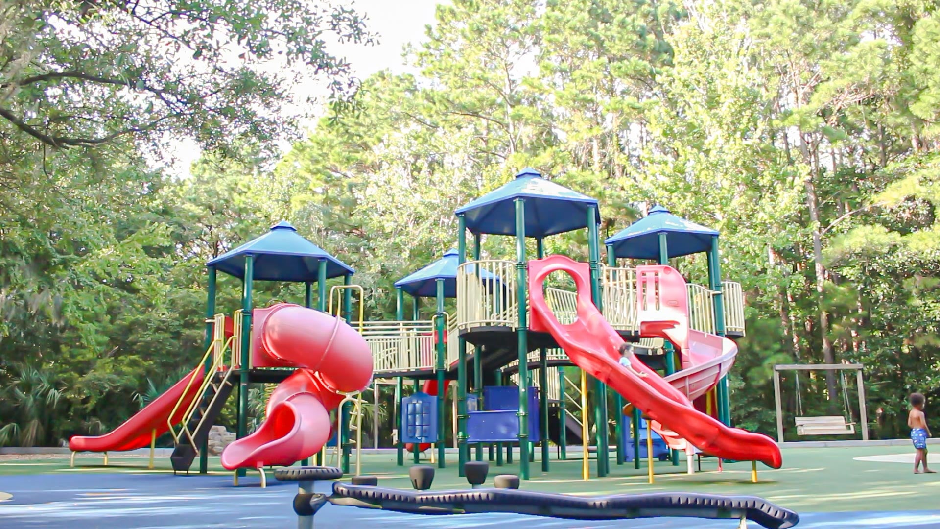 The playground at James Island County Park is huge. So much fun for the kids.