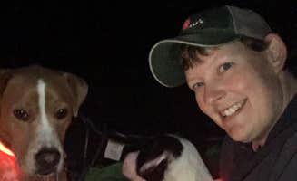 Sarah C.'s photo of camping with pets at Hastings Campground near Hanover, ME