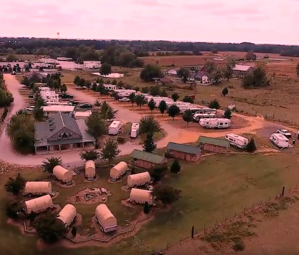 Aerial view of our campground