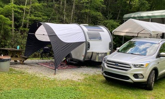 Camping near Double Island — Great Smoky Mountains National Park: Tumbling Waters Campground and Trout Pond, Almond, North Carolina