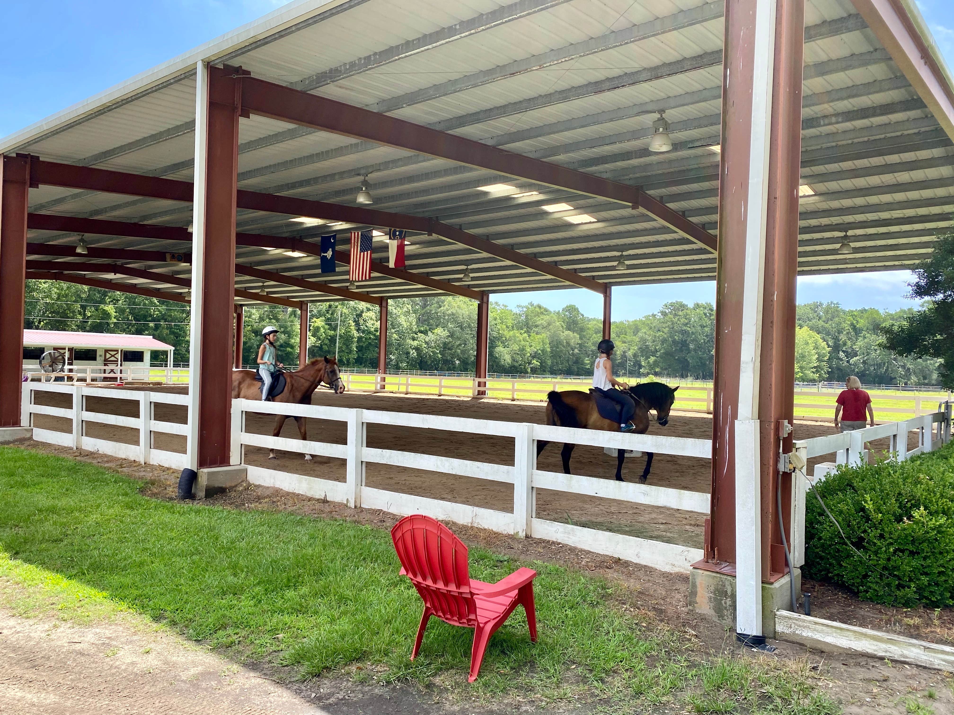 The School for  Y.'s photo of camping with a horse at Camelot Farms Equestrian Center near Charleston, SC