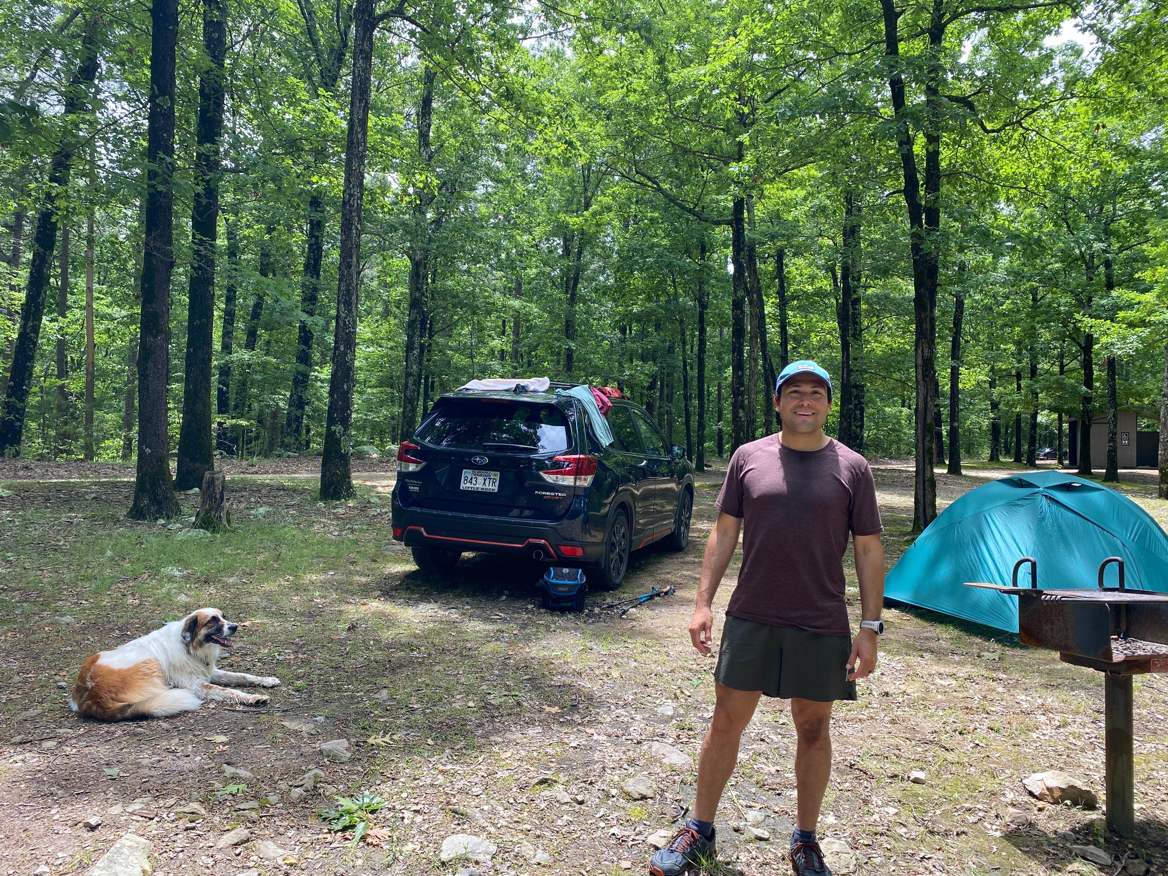 Kelsie E.'s photo of camping with pets at Hickory Nut Mountain near Caddo Gap, AR