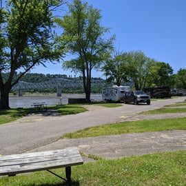 View of camp sites and Ohio River