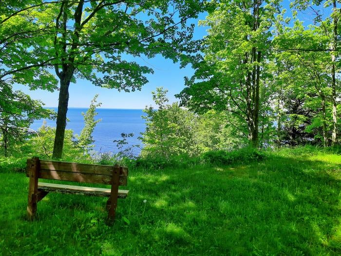 Scenic view of Lake Superior from a bench in the campground.



Scenic view of Lake Superior from the campground.

Credit: USDA Forest Service.