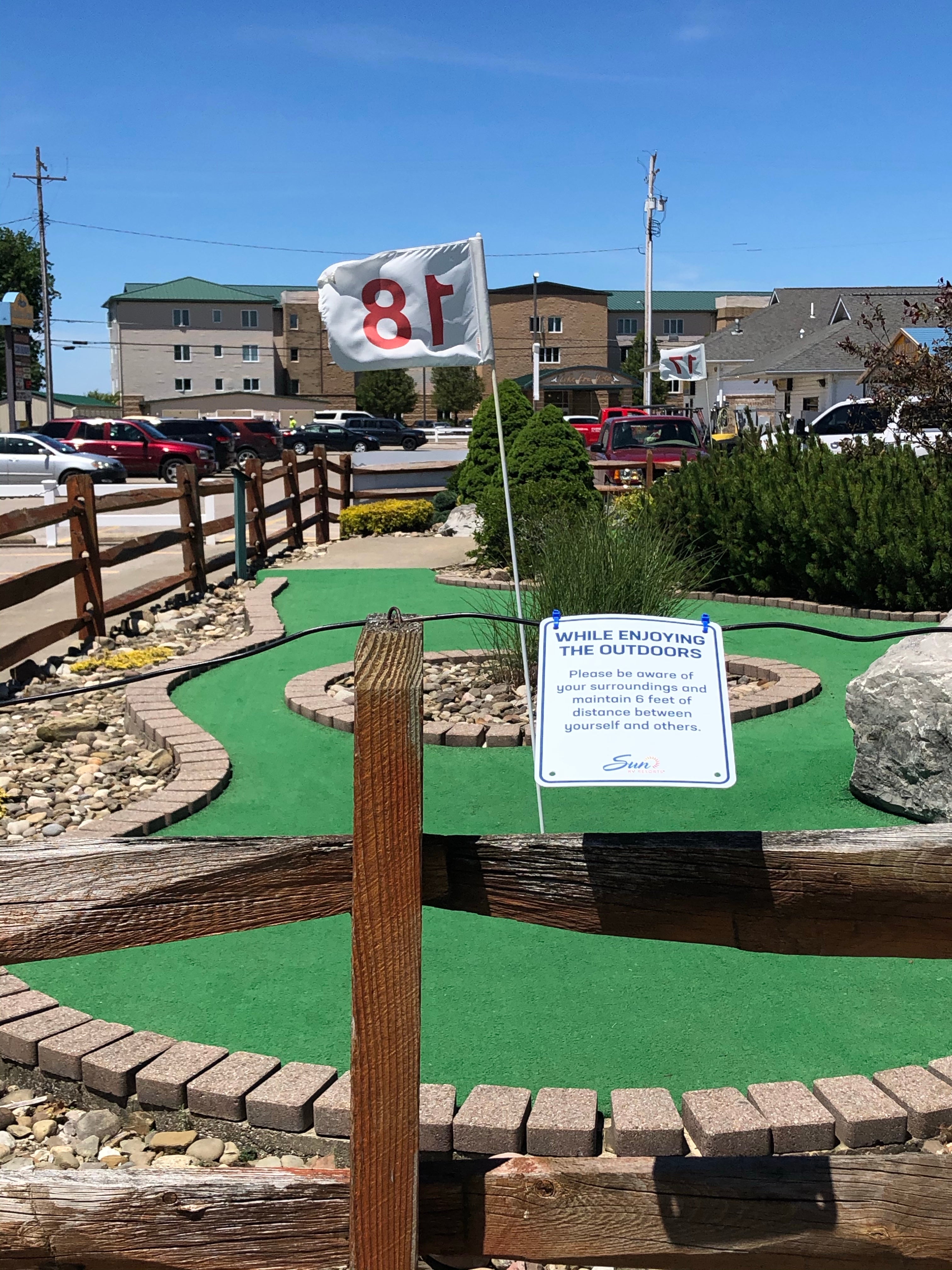 Mini-golf/Putt-Putt course with good sanitation and social distancing practices