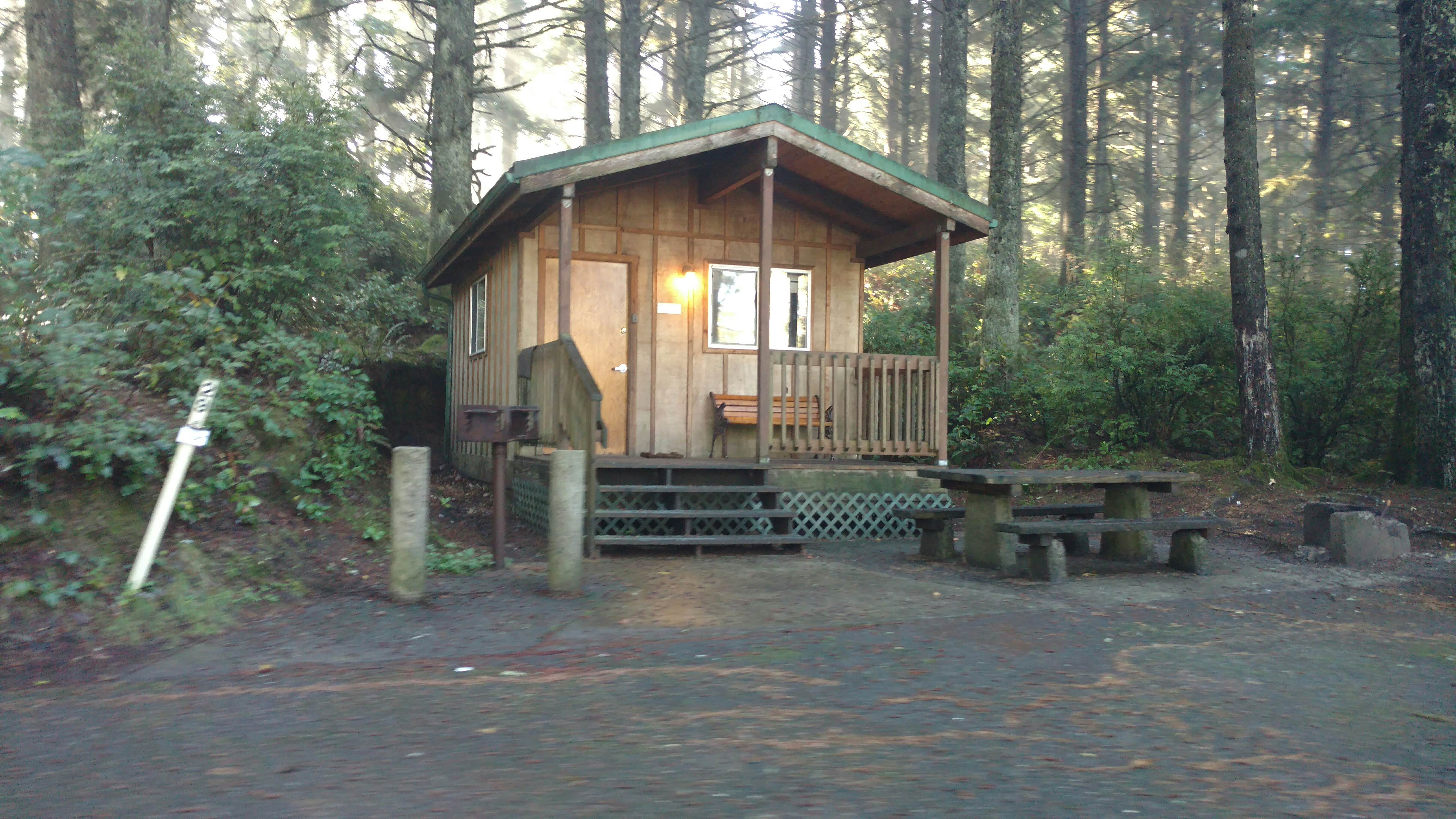 Natalie B.'s photo of a cabin at Bastendorff Beach Park near Bandon, OR
