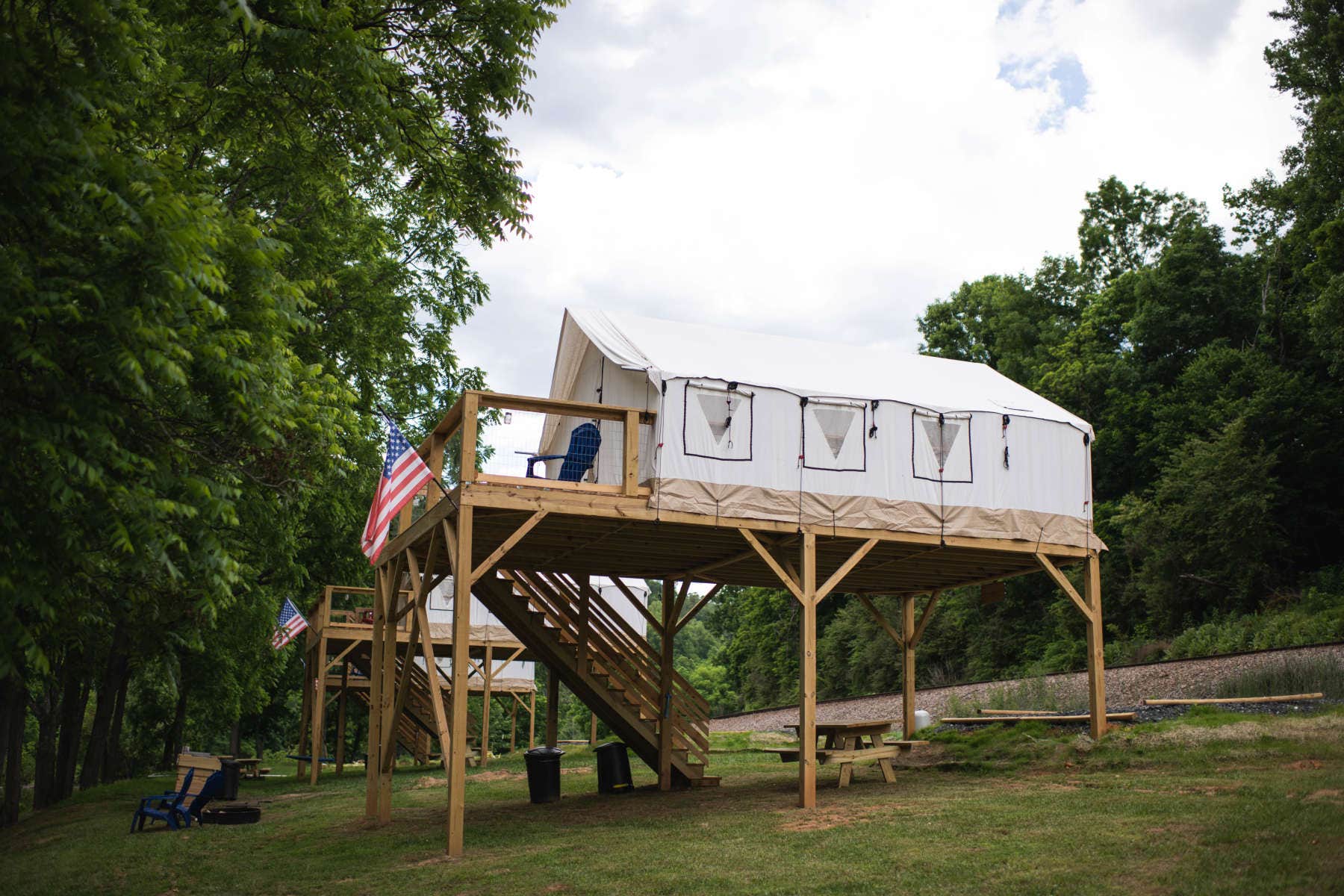 Rusty B.'s photo of tent camping at Rusty's Roost River Camp near Kingsport, TN