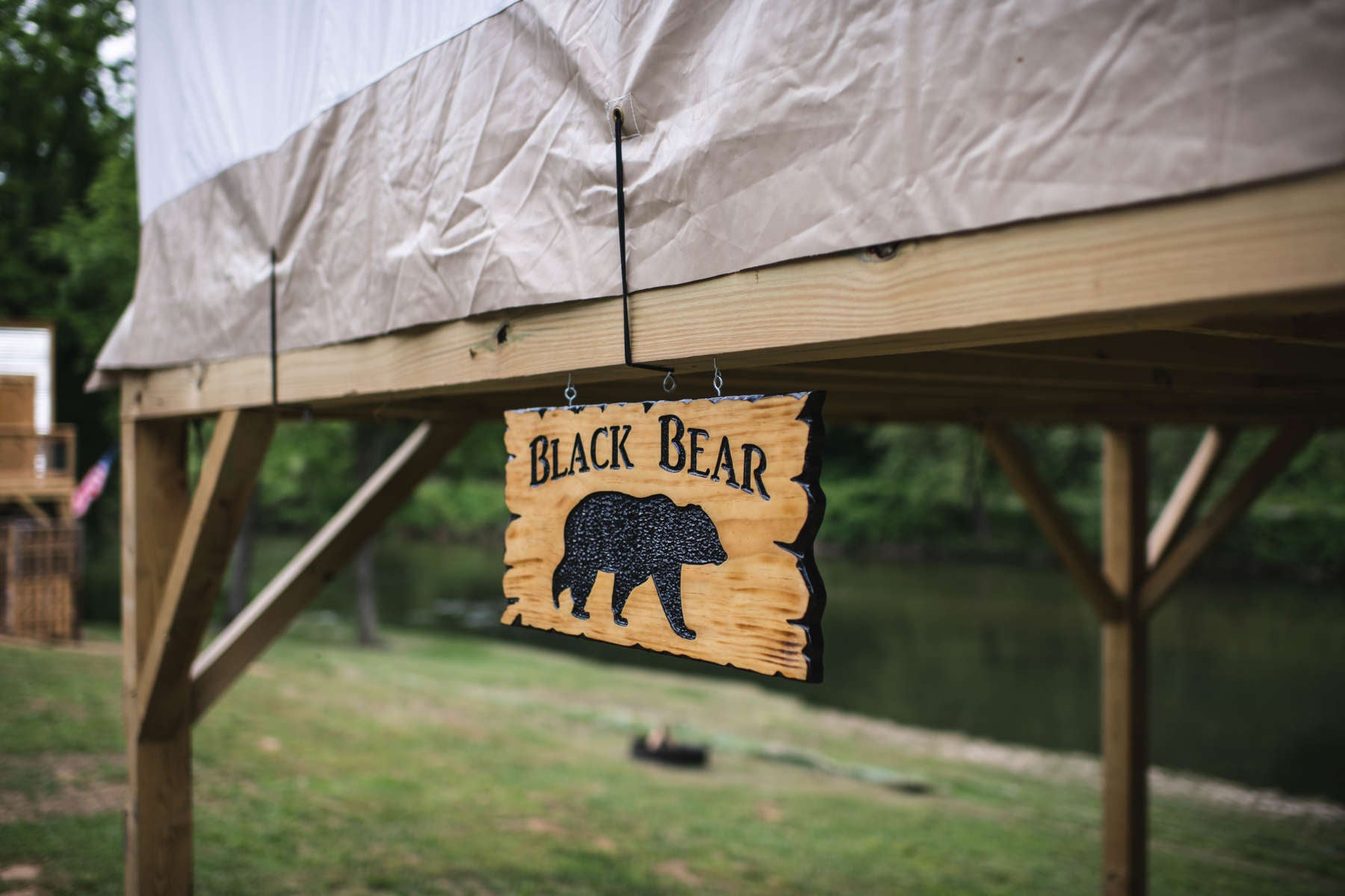 Each tent with unique names. The Black Bear, The Gamecock, The Panther, The Yellow Jacket, and The White Tail.