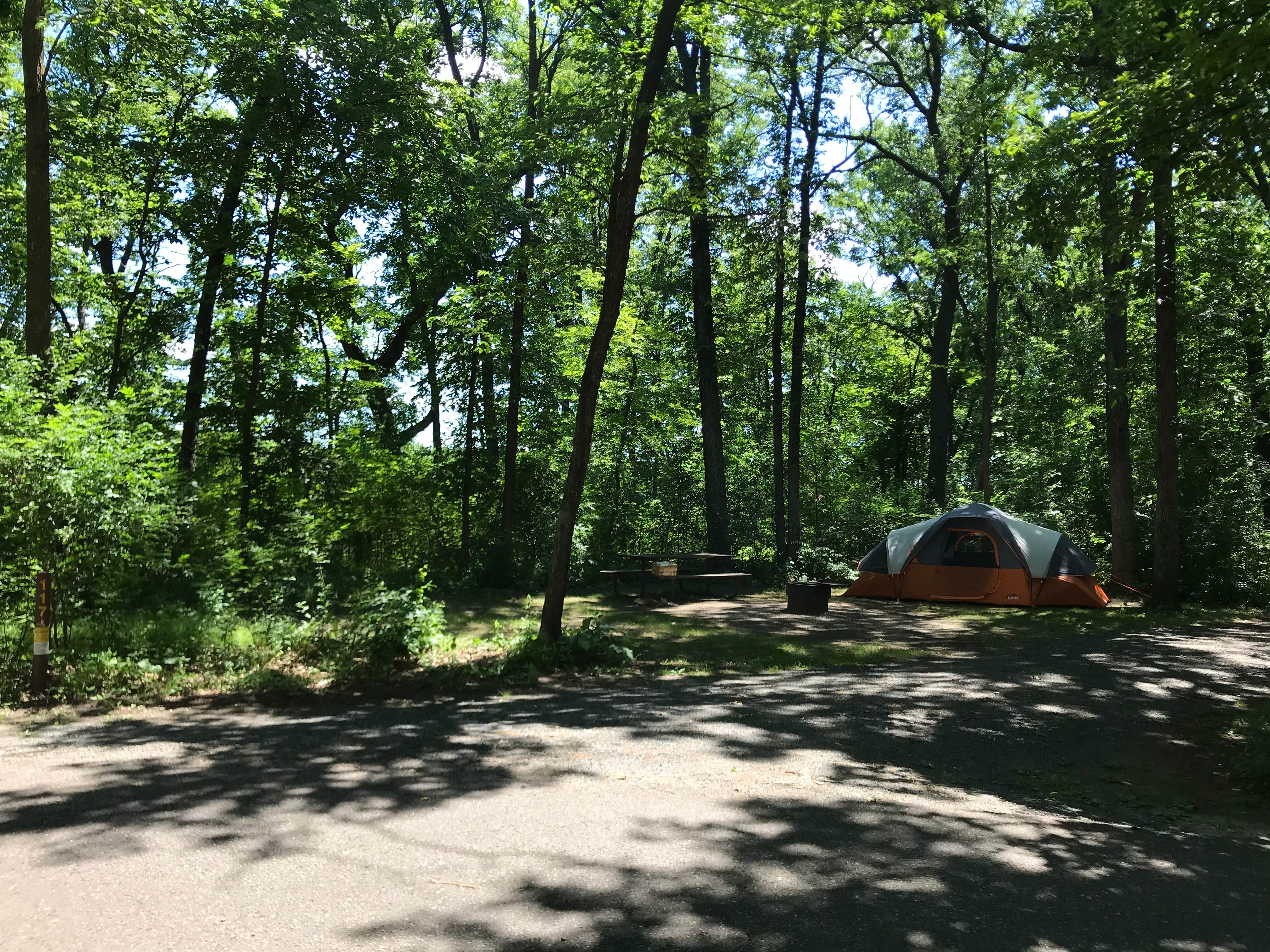 Krista T.'s photo of tent camping at William O'Brien State Park Campground near Fridley, MN