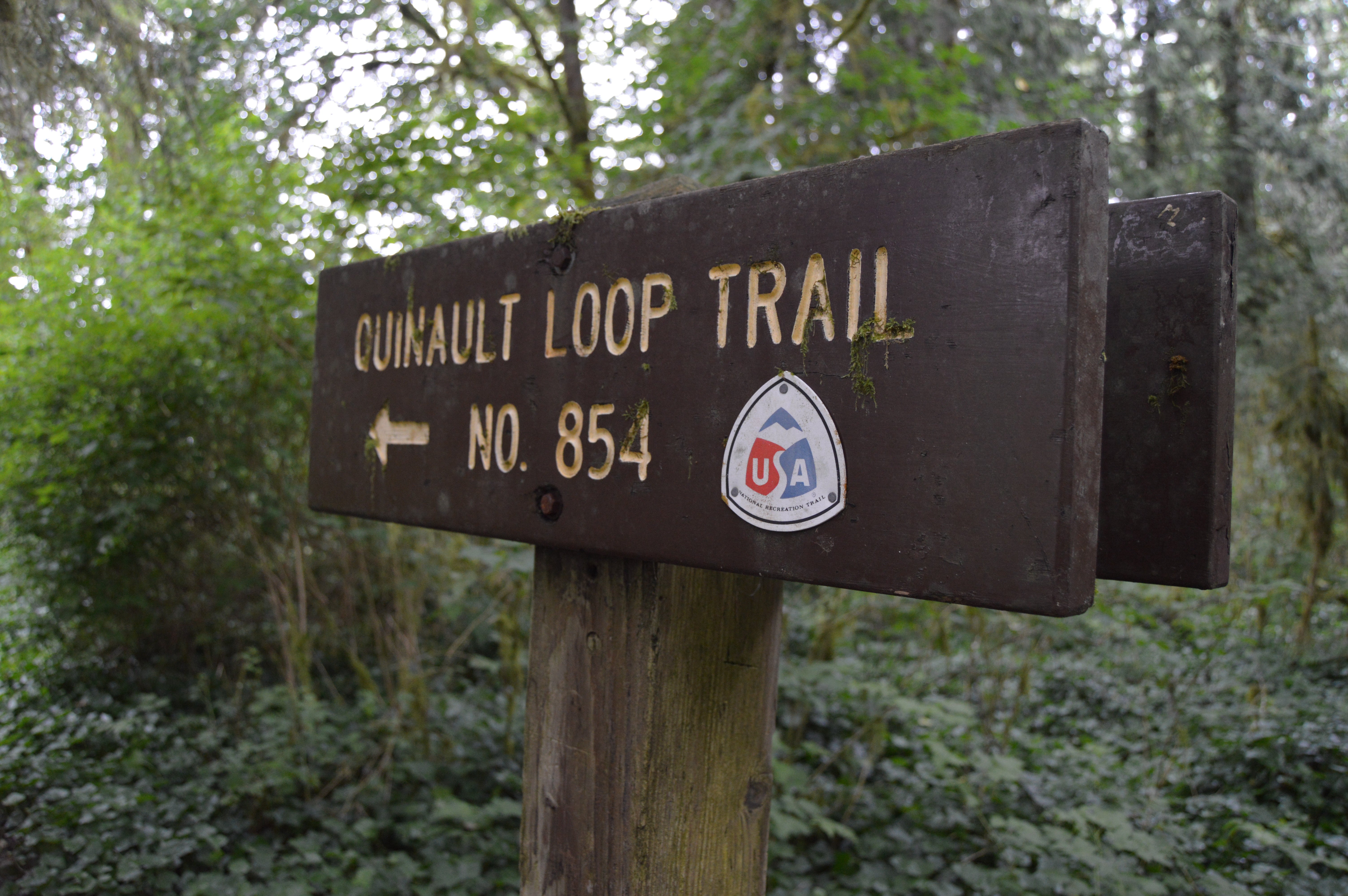 Trail sign in camp