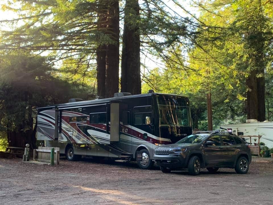 Ray & Terri F.'s photo of rv camping at Emerald Forest Cabins & RV near Willow Creek, CA