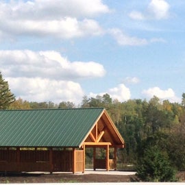 New group picnic shelter on the northwest side of the lake