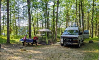 Ari A.'s photo of tent camping at Leverentz Lake State Forest Campground near Pentwater, MI
