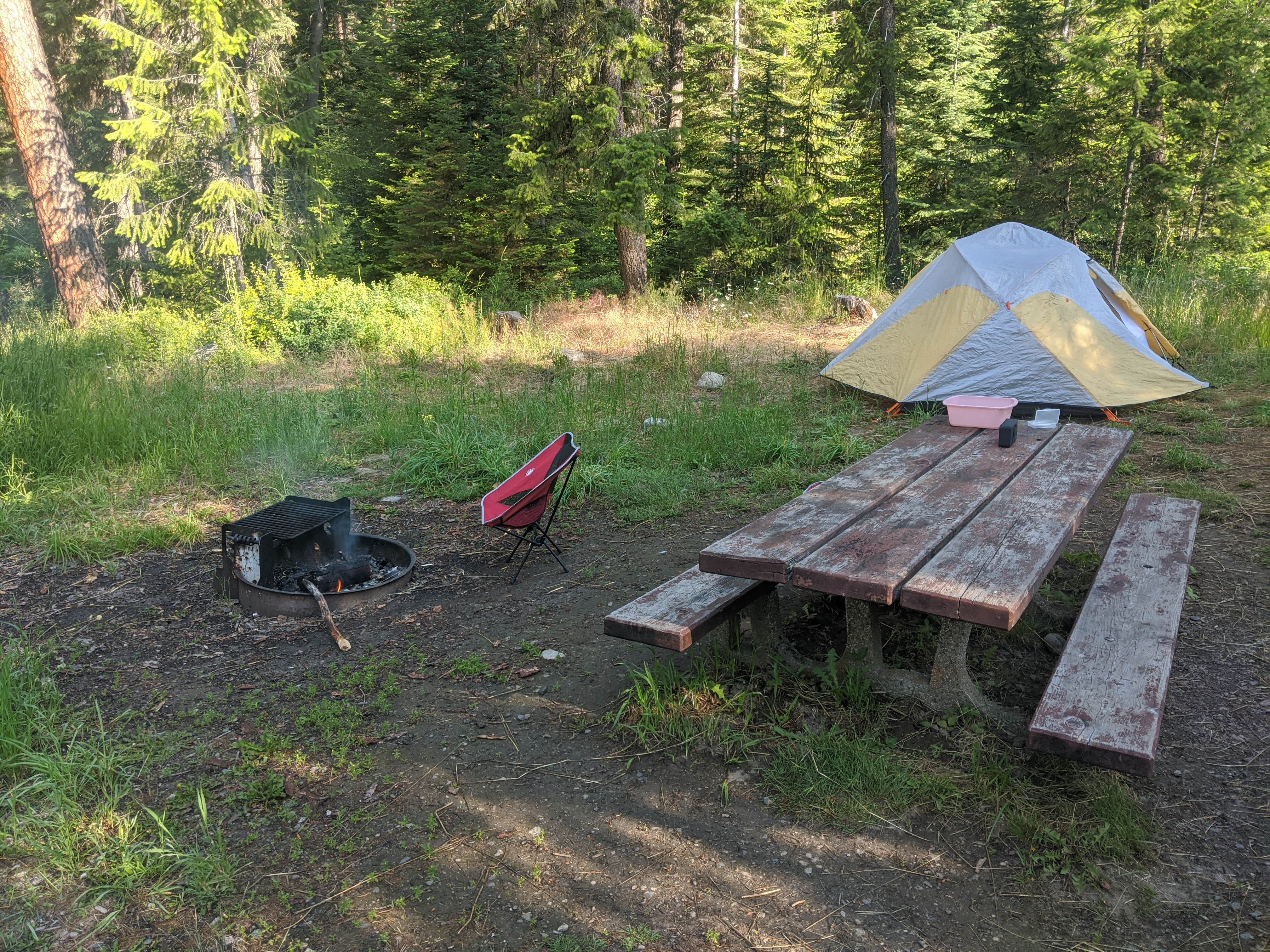 Hannah C.'s photo of tent camping at Payette National Forest Four Mile Campground near Donnelly, ID