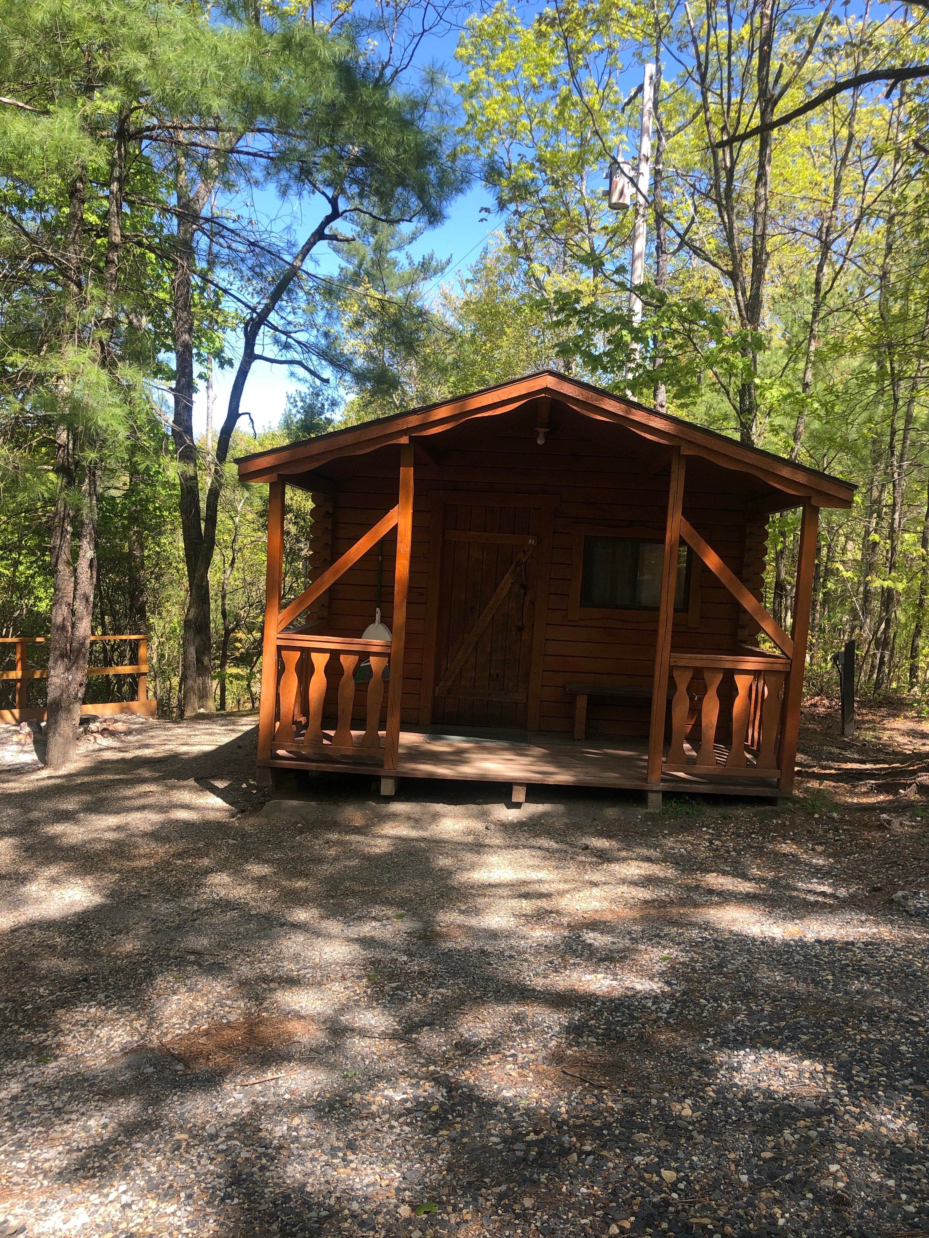 Lori H.'s photo of glamping accommodations at Spacious Skies Bear Den near Watauga, TN