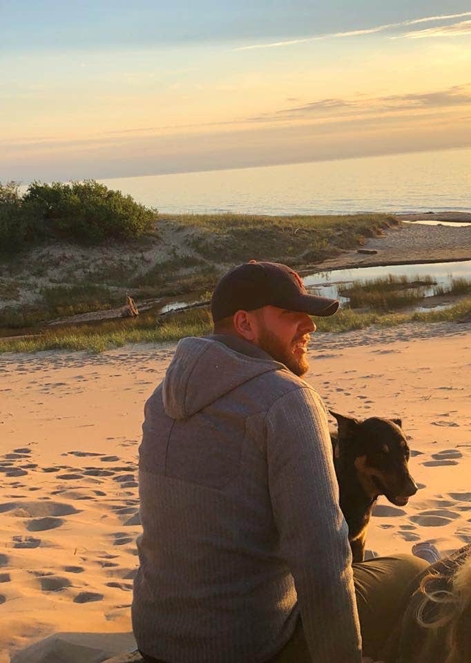 Josh D.'s photo of camping with pets at Lake Michigan Recreation Area near Manistee, MI