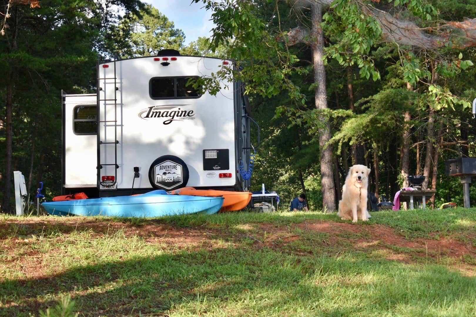 Imagine C.'s photo of camping with pets at Bolding Mill near Sugar Hill, GA
