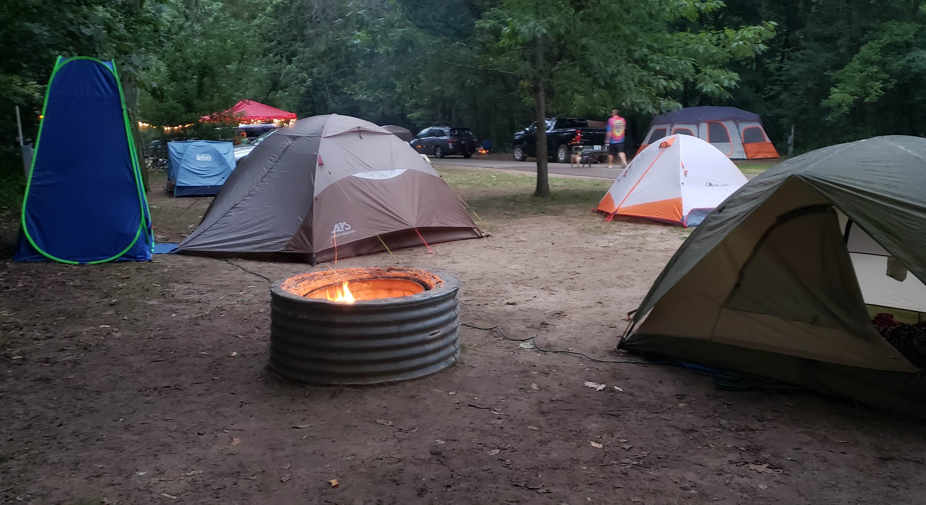 Group Tent Camping in Warren Dunes State Park Campground nearIndiana Dunes National Park