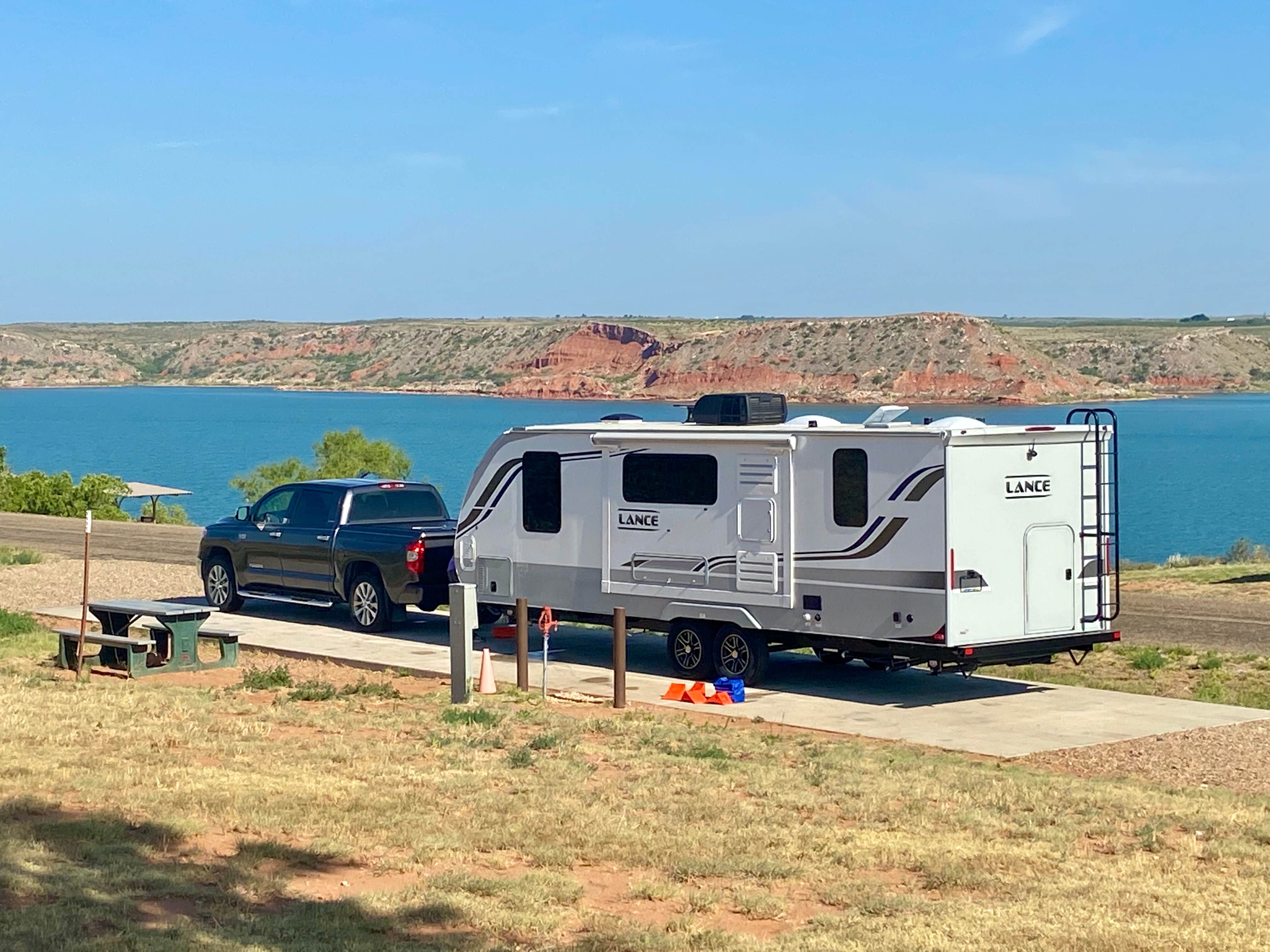 Layla D.'s photo of rv camping at Sanford-Yake Campground — Lake Meredith National Recreation Area near Lake Meredith National Recreation Area