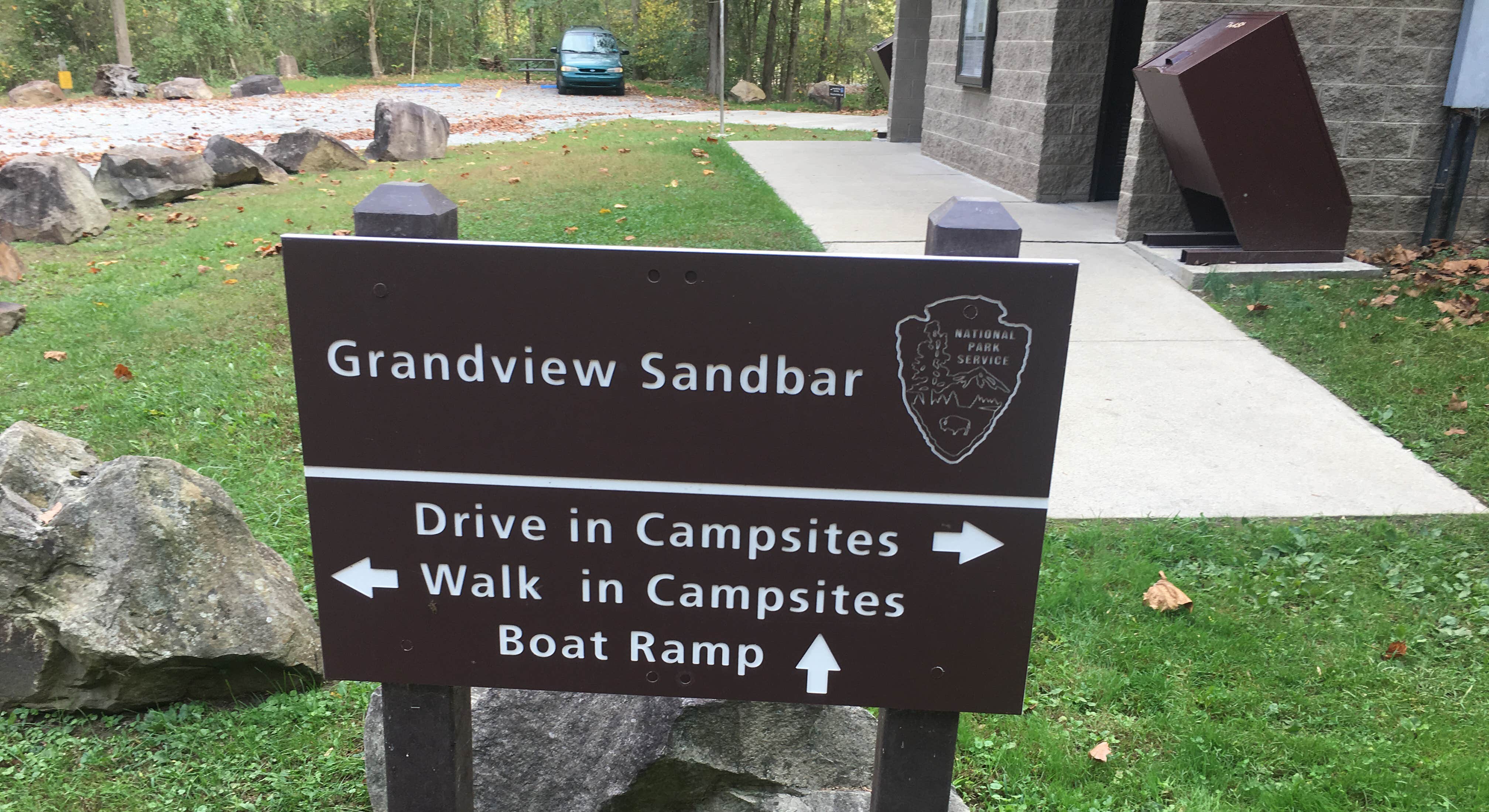 Signage from Grandview Sandbar Campground in New River Gorge National Park and Preserve
