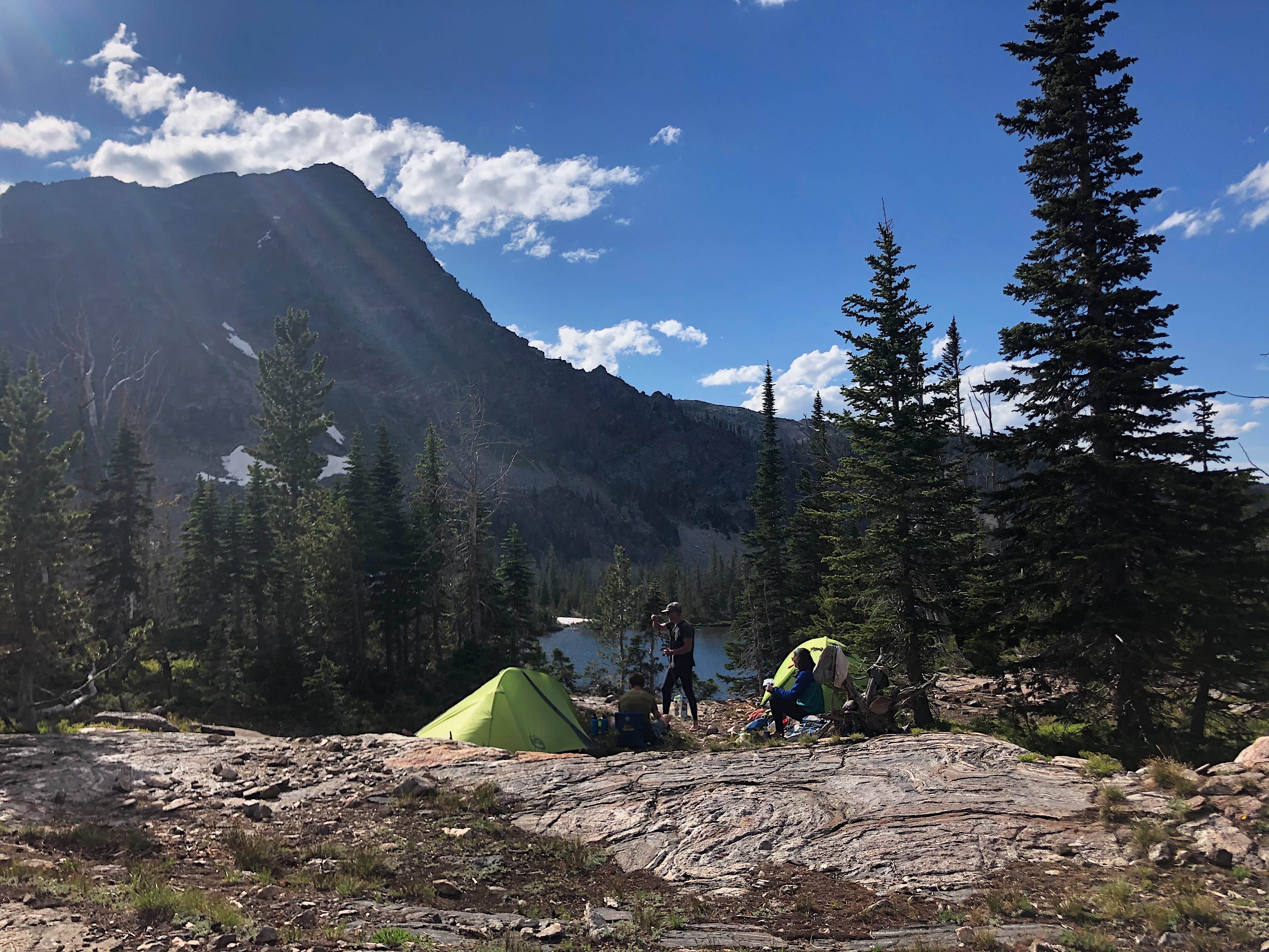 Lucille W.'s photo of tent camping at Spanish Lakes near Emigrant, MT