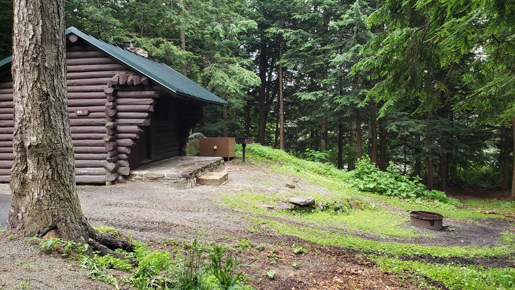 Jean C.'s photo of a cabin at Savoy Mountain State Forest Campground near West Chesterfield, NH
