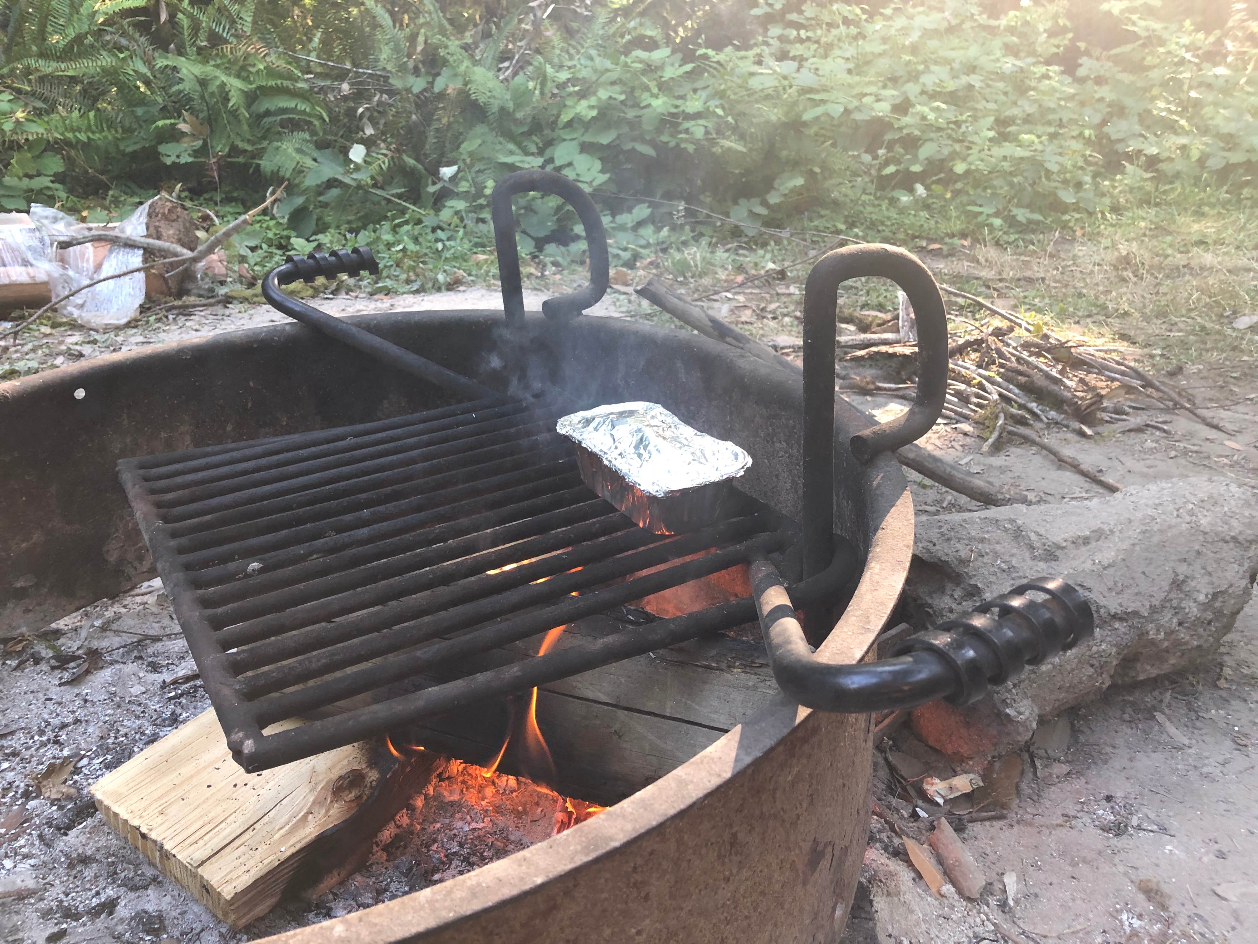 Homemade backpacking peach cobbler
