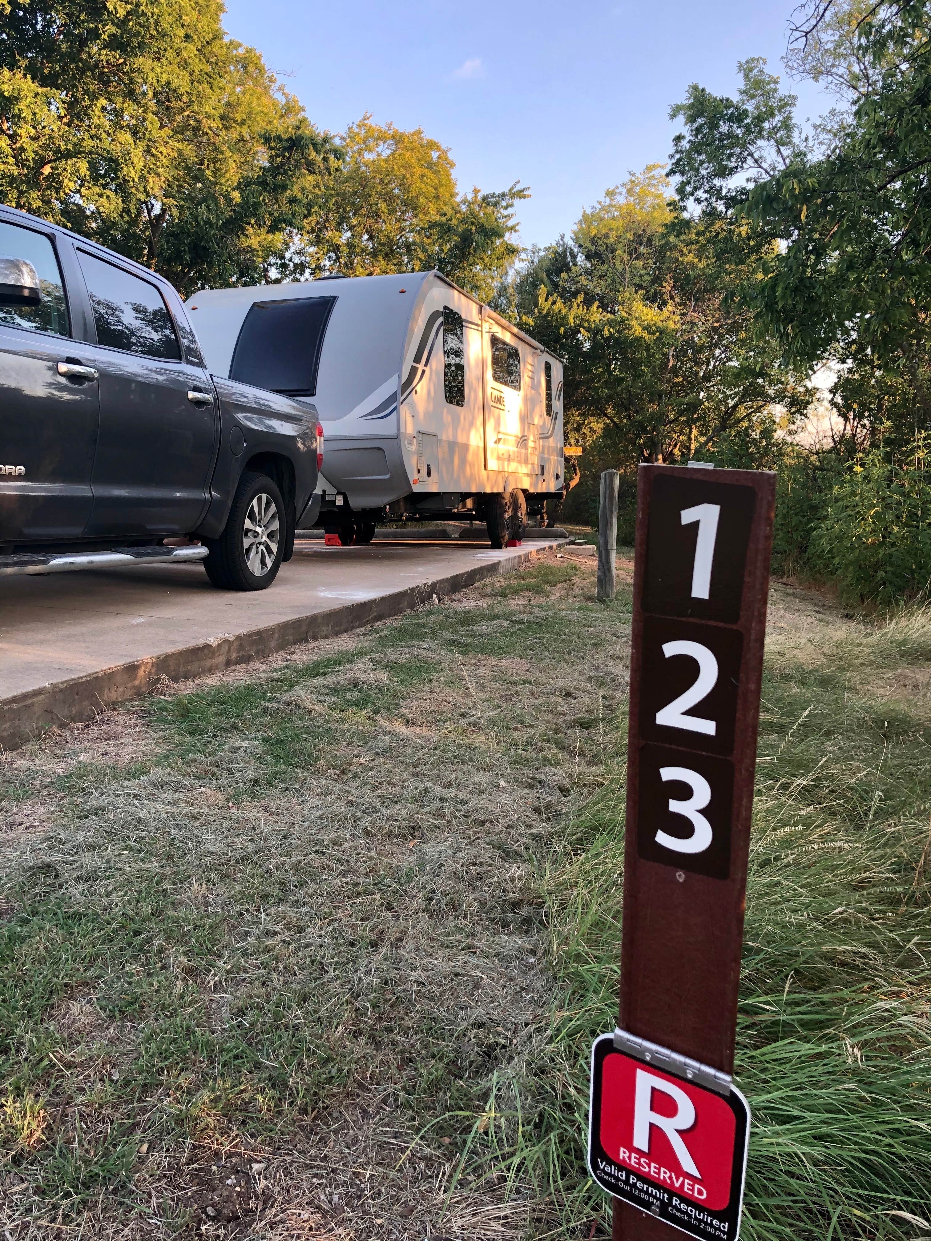 Layla D.'s photo of rv camping at Cedar Hill State Park Campground near Cedar Hill, TX