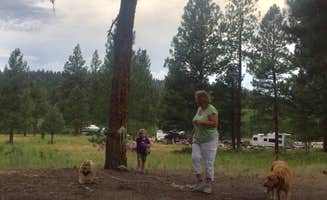 Joe H.'s photo of camping with pets at Harpers Lake near Seeley Lake, MT