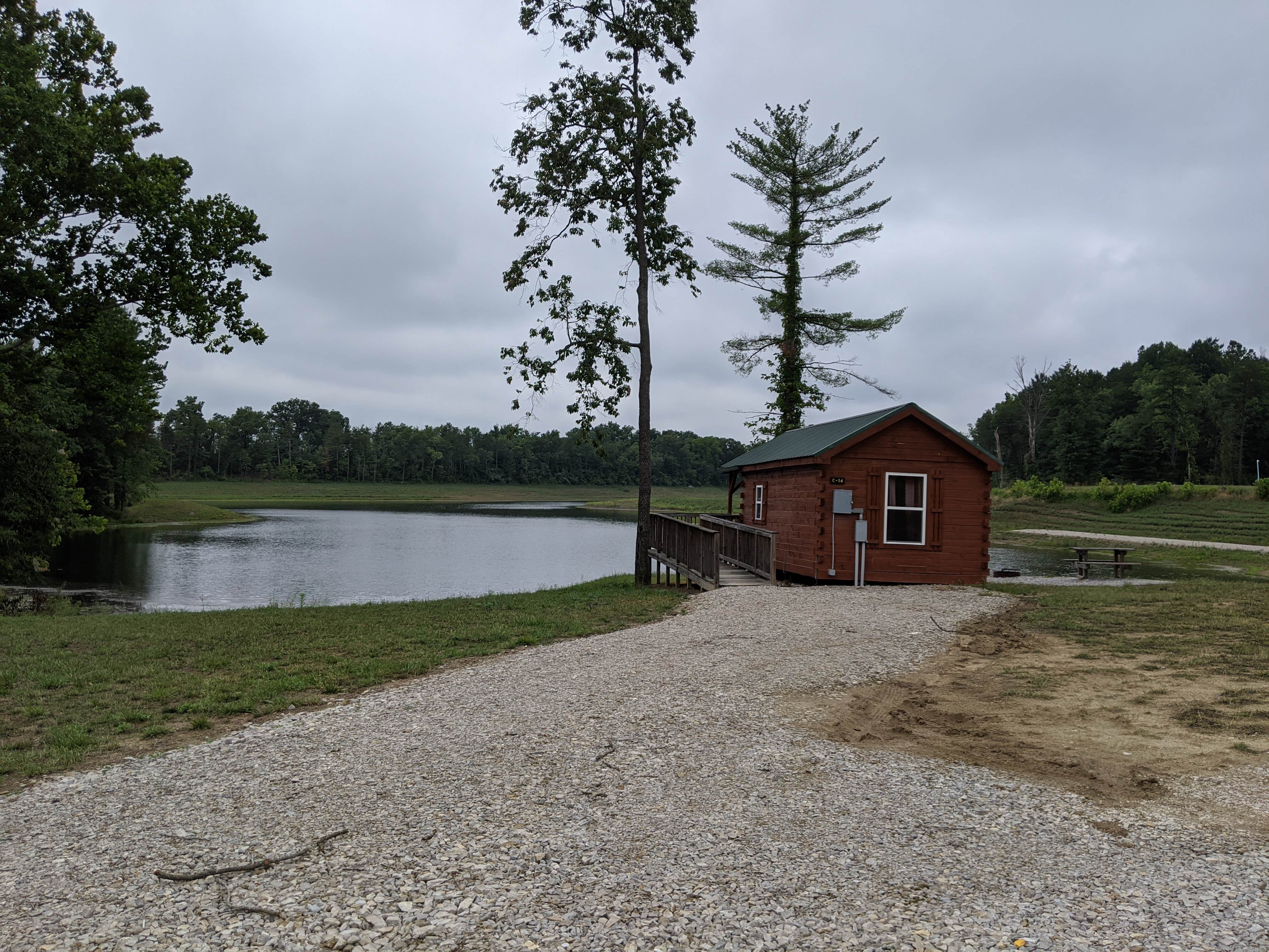 Stephen & Theresa B.'s photo of a cabin at Narrow Lake Campground — Greene Sullivan State Forest near Poland, IN
