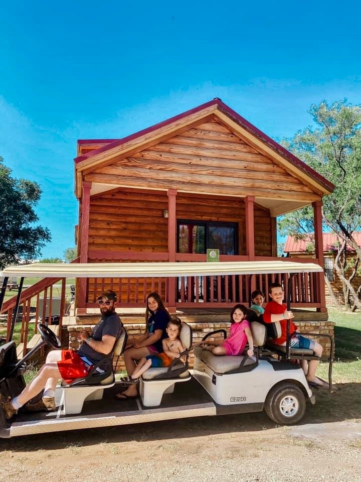 Cabins sleep from 2 to 14, golf cart rentals-4 and 6 passengers