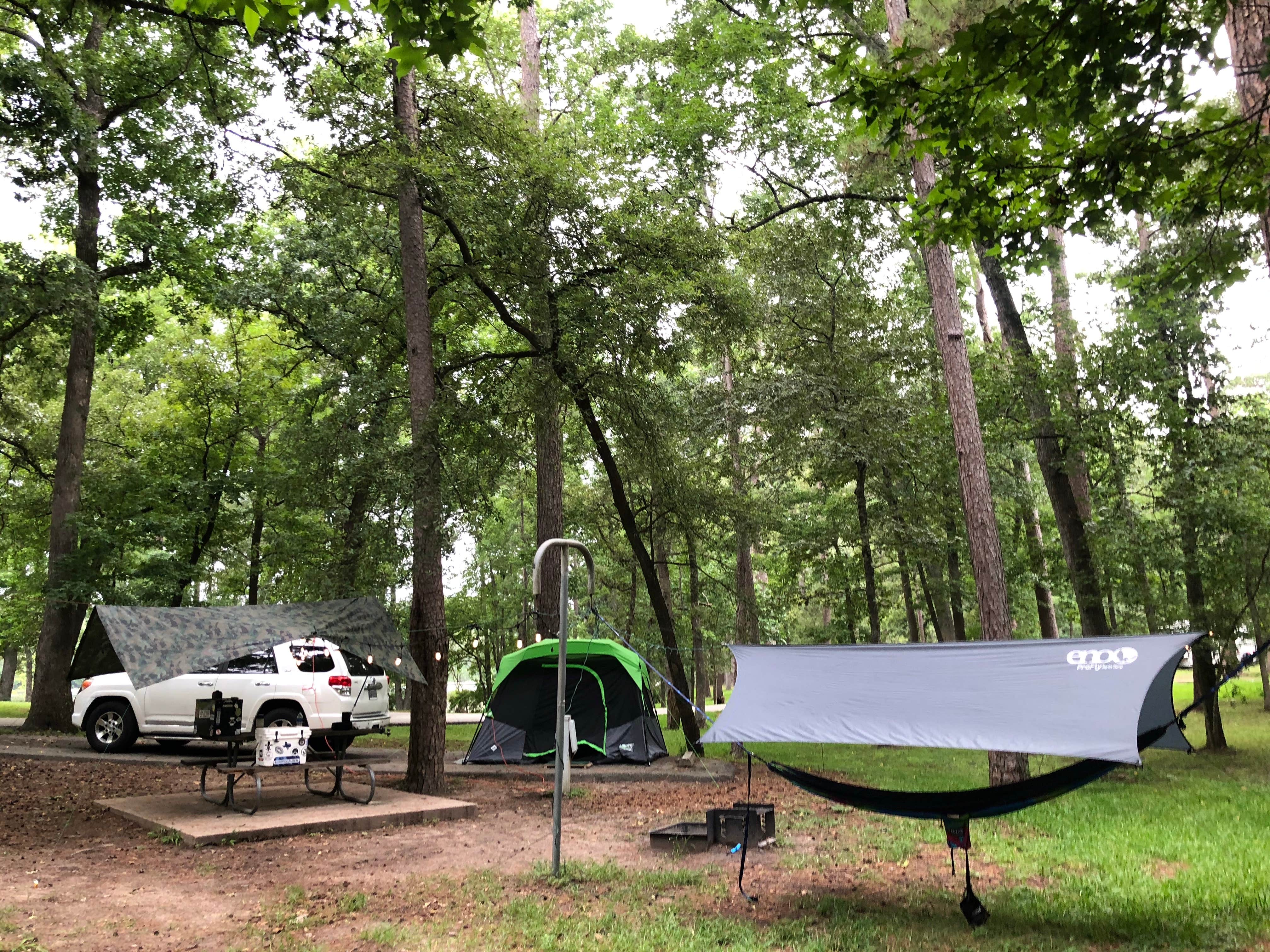 John H.'s photo of tent camping at Huntsville State Park Campground near Hufsmith, TX