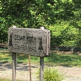 This is the actual campground sign - most people will turn in to the left just past the sign.